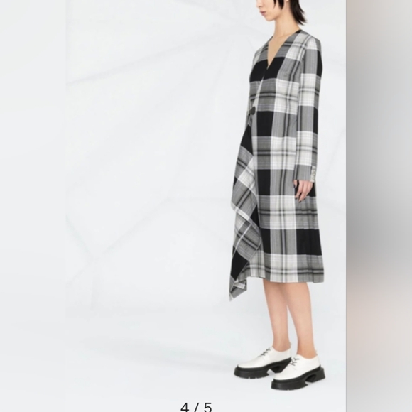 Charles Jeffrey Loverboy buckle pleated cotton-tartan midi dress (size S) - Picture 3 of 8